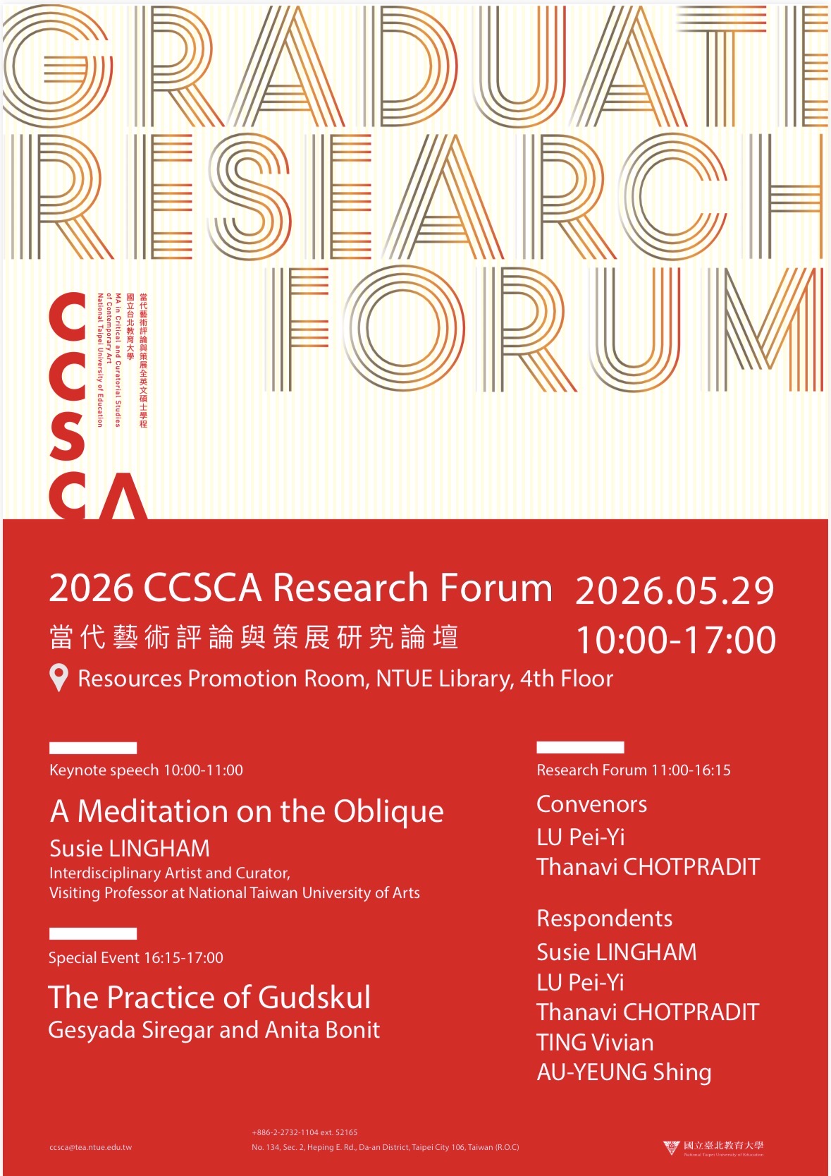 CSCA Annual Research Forum 2026 “A Meditation on the Oblique”